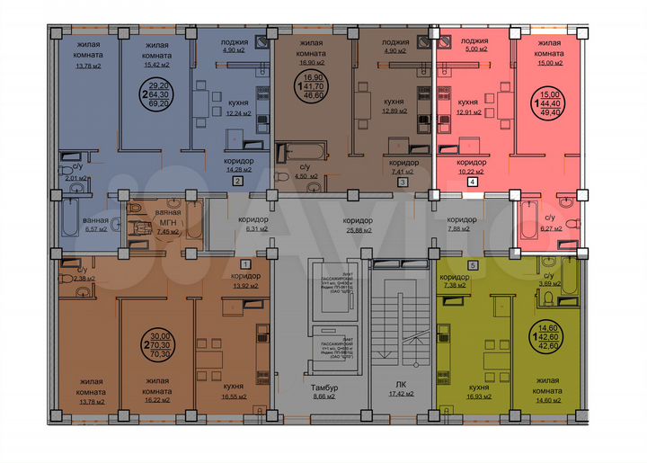 1-к. квартира, 49,4 м², 1/12 эт.