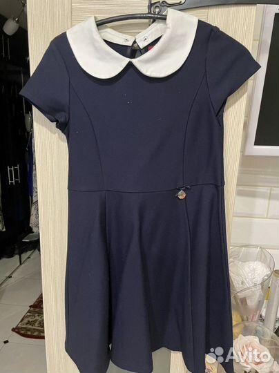 Школьное платье синее
