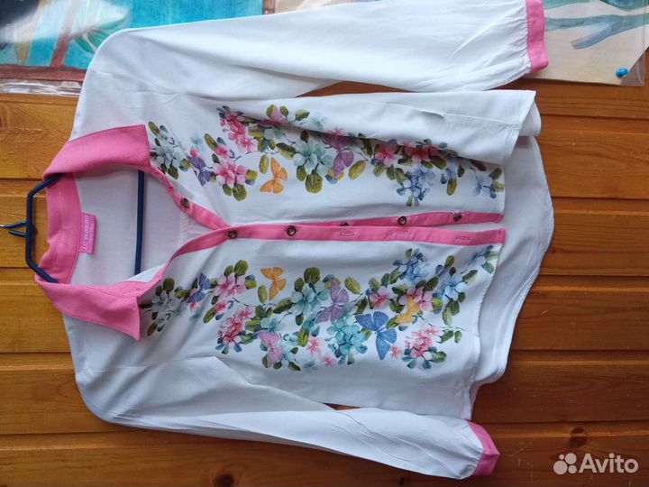 Блузка белая для девочек, 122-128, 1 шт