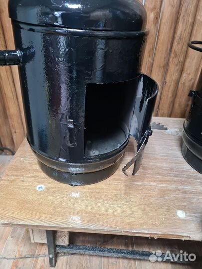 Печь для казана с трубой,краска обычная