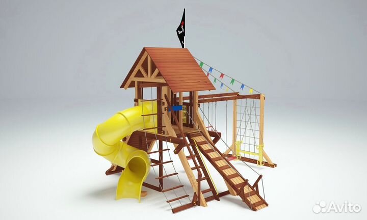 Детские уличные площадки домики горка качели