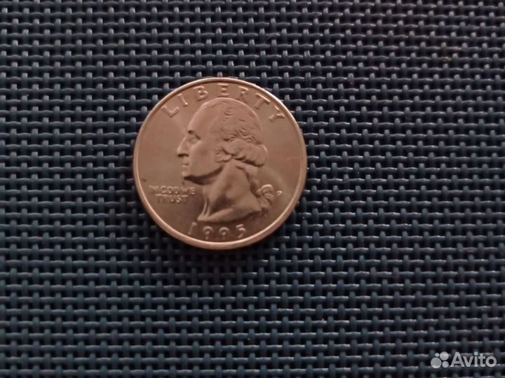 Монета Liberty Quarter Dollar 1995 (перевертыш)