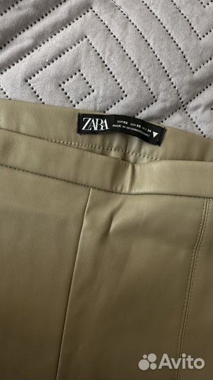 Кожаные леггинсы zara