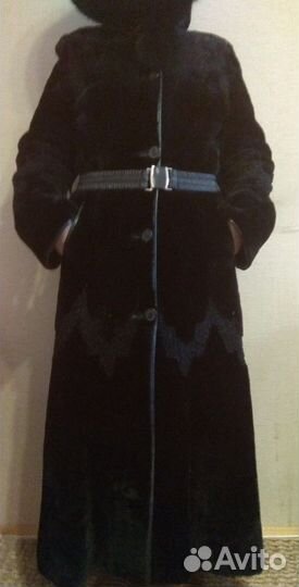 Мутоновая женская шуба