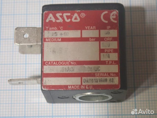 Катушка соленоид asco 24VDC 2.5W бывшая В