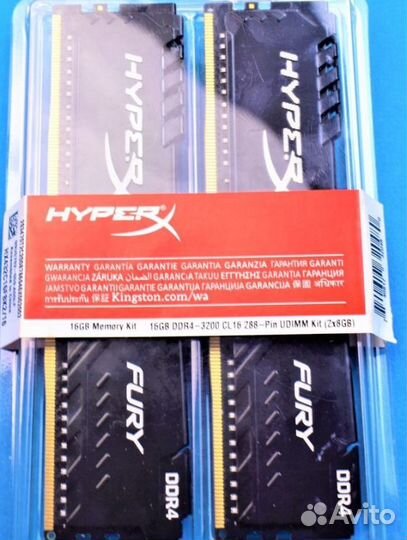 HyperX Fury DDR4 3200 MHz 16GB 2*8gb dimm
