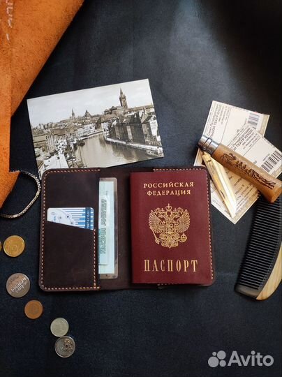 Обложка на паспорт из натуральной кожи