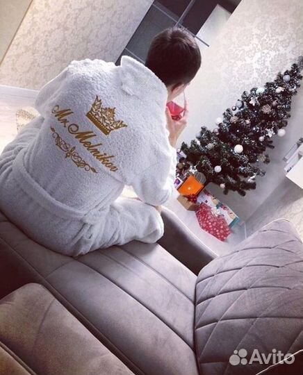 Именной халат с вышивкой мужской в подарок