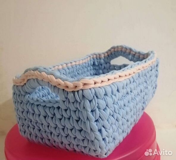 Трикотажные корзинки ручной работы