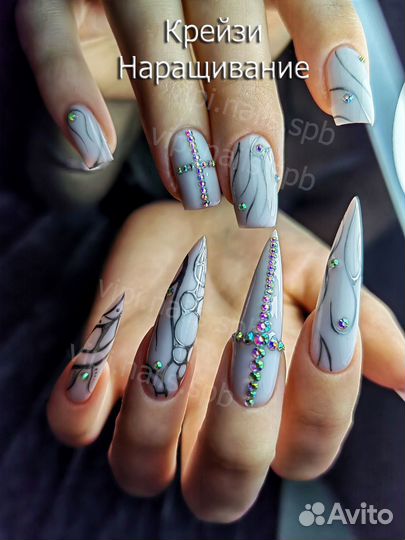 Маникюр Наращивание ногтей Покрытие крейзи дизайн
