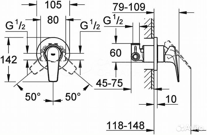 Смеситель для душа Grohe