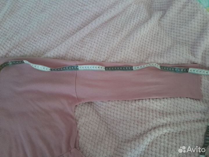 Платье женское в рубчик с длинным рукавом