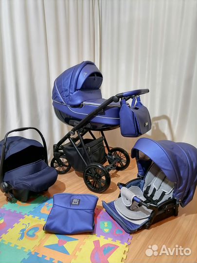 Коляска camarelo zeo 3 в 1/ эко кожа