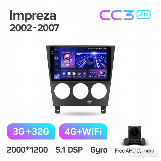 Магнитола Teyes CC3 2K 3/32 Subaru Impreza GD GG