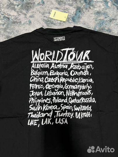 Футболка Vetements World Tour ветмо