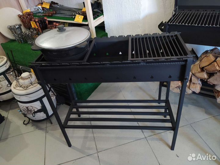 Мангал с подказанником и решеткой