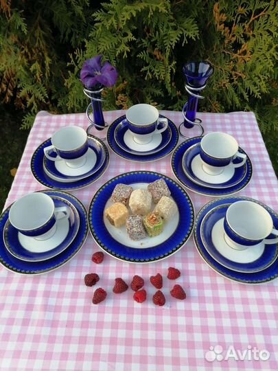 Кофейный сервиз Швеция кобальт кофейное трио