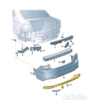 Накладка бампера задняя Volkswagen Polo CWV 813497