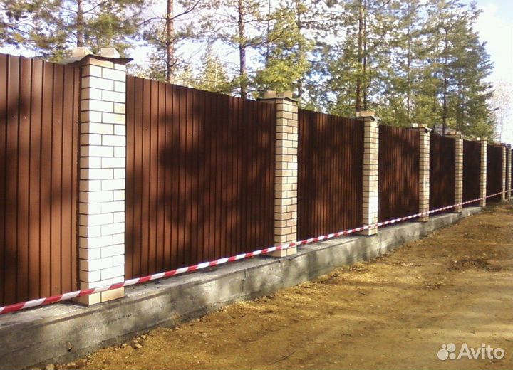 Забор из профлиста под ключ