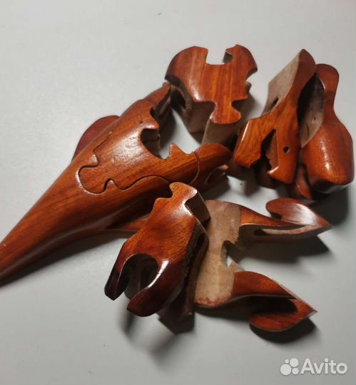 Головоломка фигурка крокодил из дерева