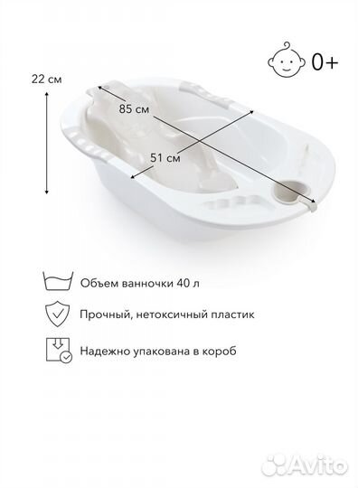 Ванночка для новорожденных с горкой