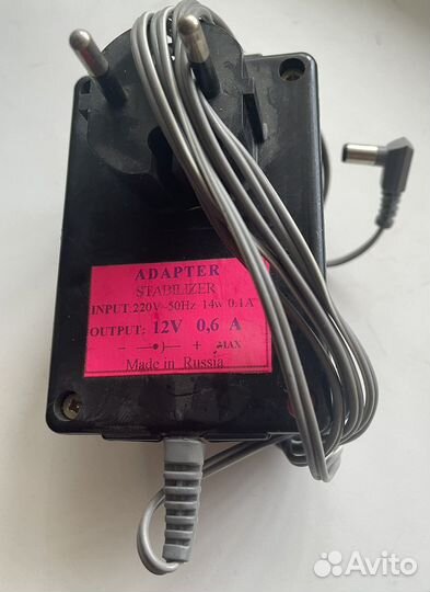 Адаптеры: 6v-300mA; 12v-600mA; 12v-400mA