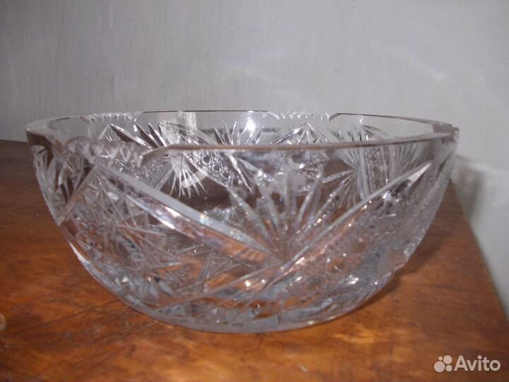 Ваза хрустальная с алмазной гранью СССР