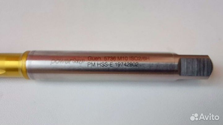 Метчик М10х1.5 с нитрид титановым покрытием Гюринг