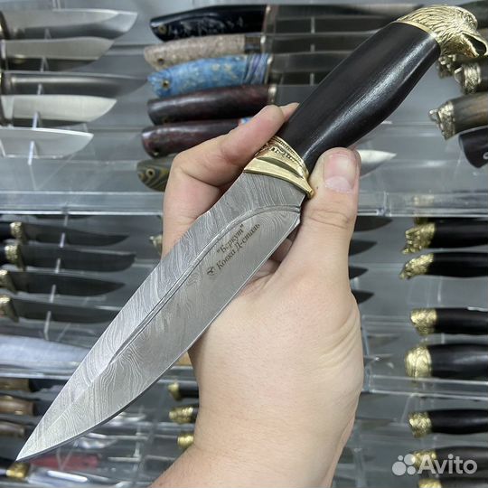 Нож Беркут из дамасской стали