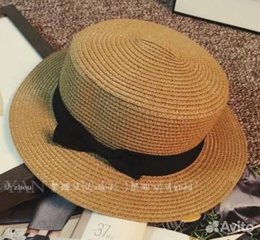 Соломенная шляпа канотье для жен. муж.7
