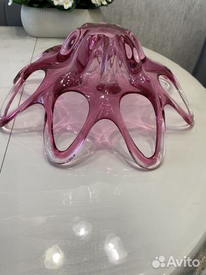 Ваза для фруктов цветное стекло