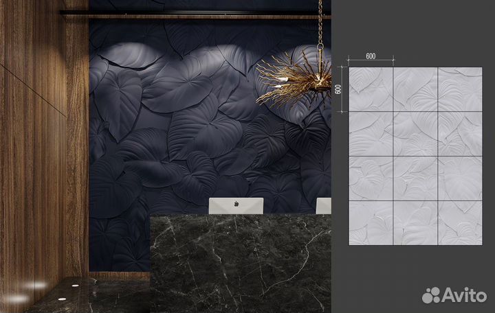 Гипсовый барельеф панно