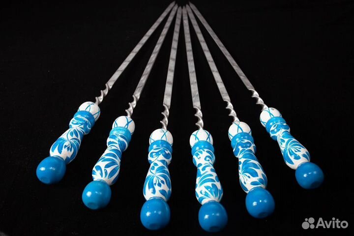 Набор шампуров без чехла - Гжель