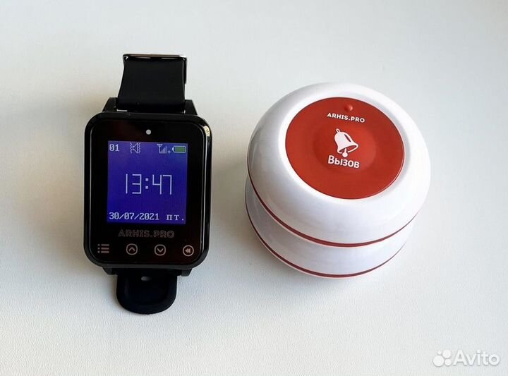 Кнопка вызова персонала Модель Премиум IP67 часы