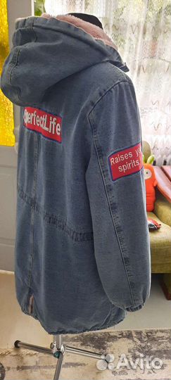 Новое джинсовое пальто на меху