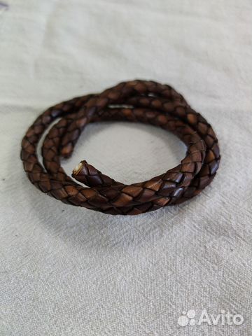 Кожаный шнур круглый плетеный