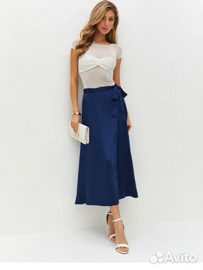 Юбка шелковая на запахе