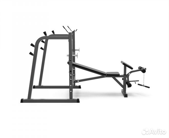 Силовая скамья со стойками под штангу DFC D709