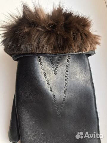 Варежки кожаные на меху