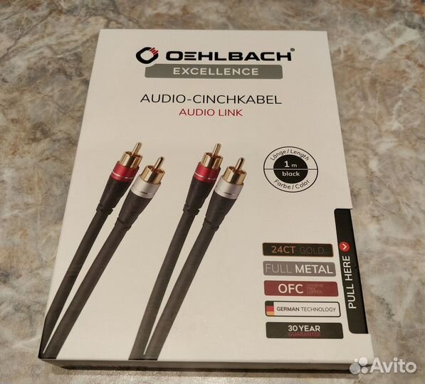 Oehlbach Audio Link, 2 RCA, 1m, кабель межблочный