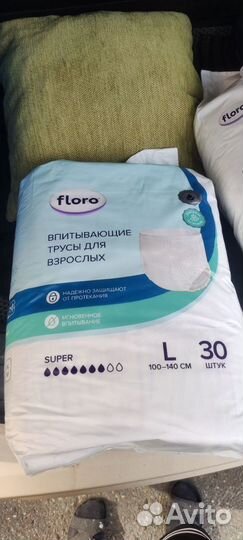 Подгузники трусики для взрослых Flora L р. 30 шт