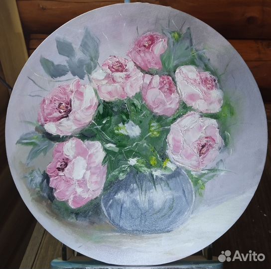 Картина маслом на холсте цветы розы под заказ