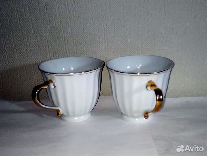 Кофейные чашки. Фарфор с позолотой