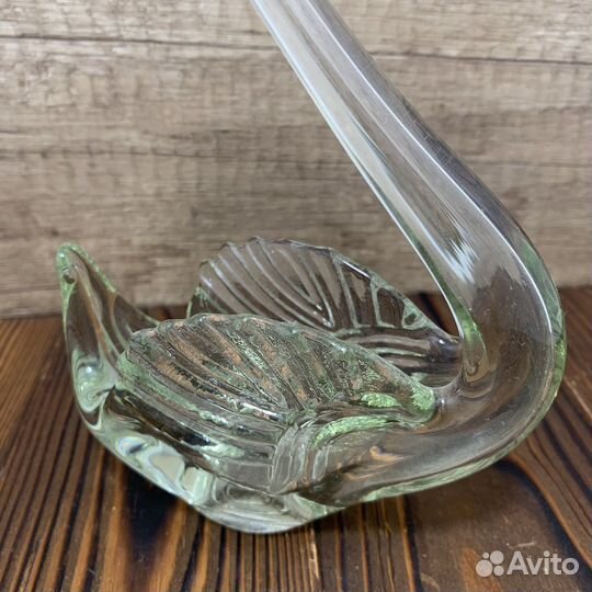 Стеклянная Фигурка Лебедь Хрусталь Сделано В СССР