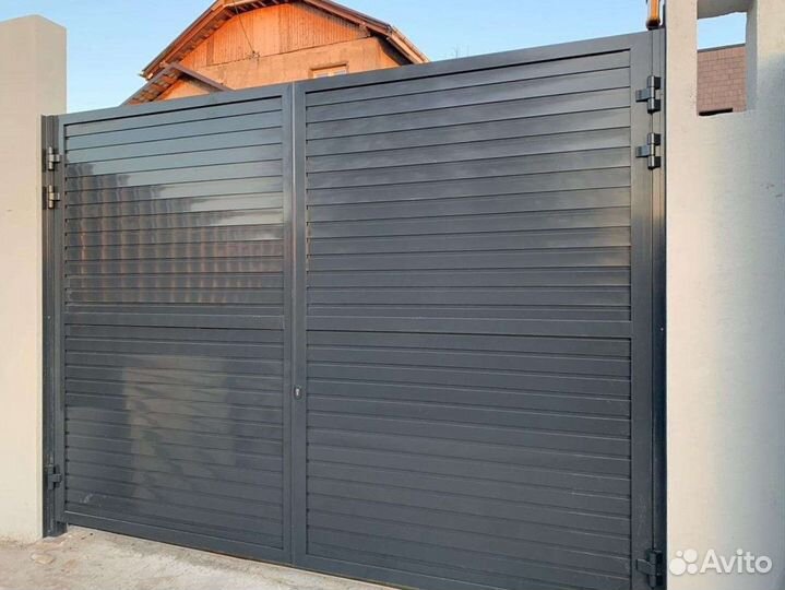 Распашные ворота под ключ устан-ка до 72 ч