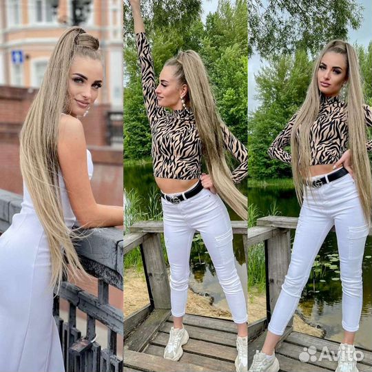 Хвост на резинке, накладной хвост, шиньон хвост