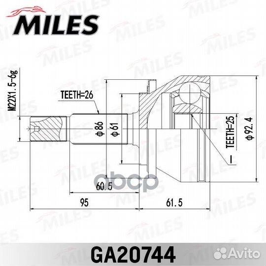 ШРУС toyota corolla NRE180/ZRE180 13- нар. GA20