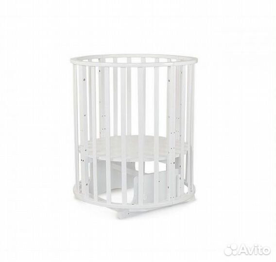 Кроватка mr sandman round 10 в 1 белая с матрасами