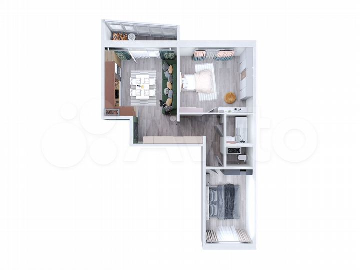 2-к. квартира, 66,3 м², 1/9 эт.