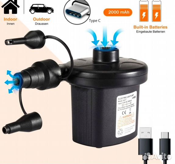 Насос электрический от сети (работает от USB)